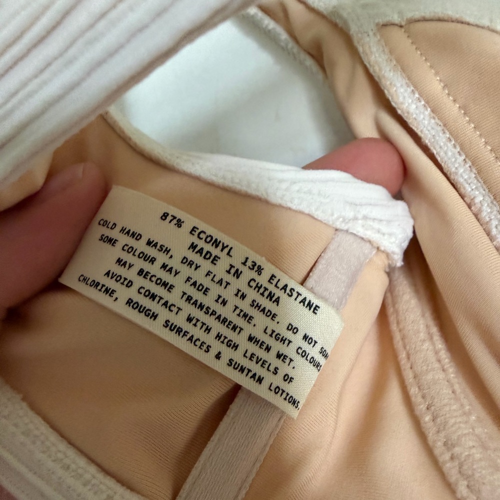 Zulu & Zephyr Coconut Off White Bra Cup Underwire Bikini Top size 6 - Picture 6 of 6